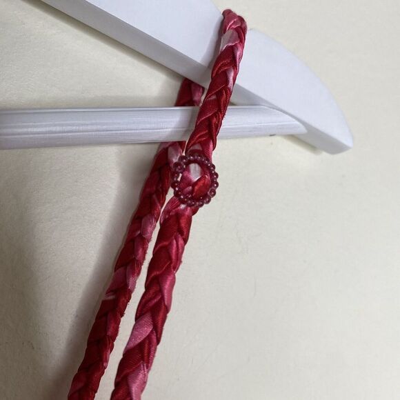 Dentelle Vintage Red & Pink Heart Floral Satin Mini Slip Nightgown Valentines L - Picture 8 of 11